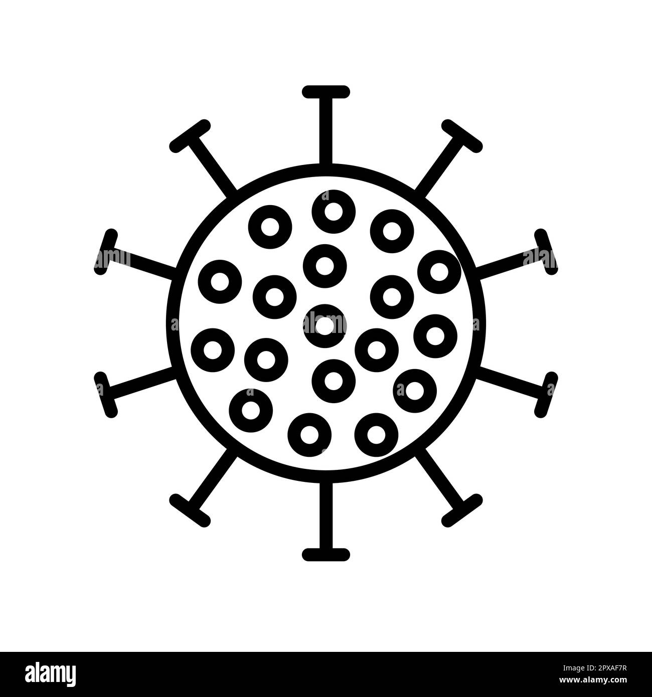 Icona rotonda bianca e nera di nuovo virus cinese dannoso ceppo pericoloso Covid 019 coronavirus epidemia pandemia malattia. Malattia virale del serpente. Vettore Illustrazione Vettoriale