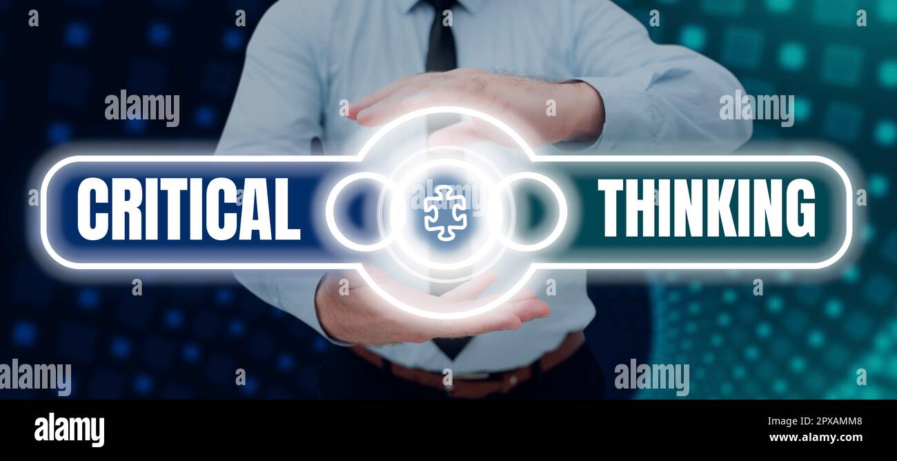 Segno che mostra il pensiero critico, concetto che significa sequenza di fasi di un progetto che richiede il tempo più lungo Foto Stock