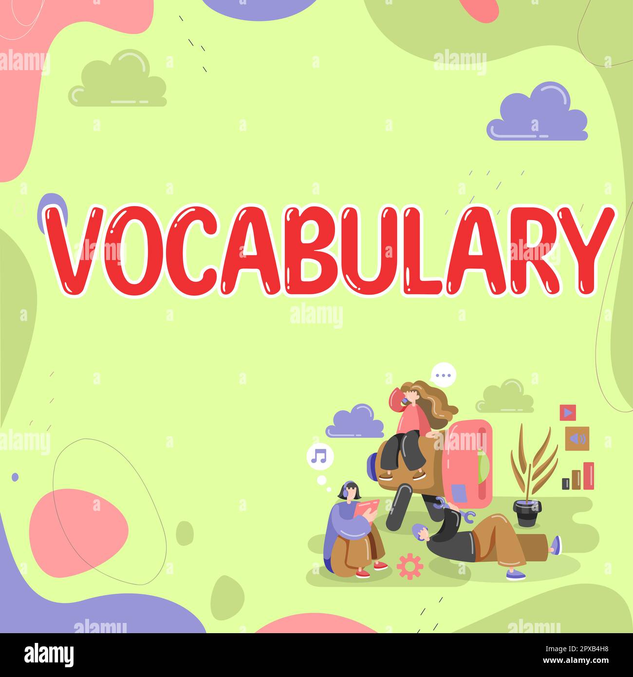 Didascalia concettuale Vocabolario, Internet Concept Collection di parole e frasi disposte alfabeticamente e spiegate o definite Foto Stock