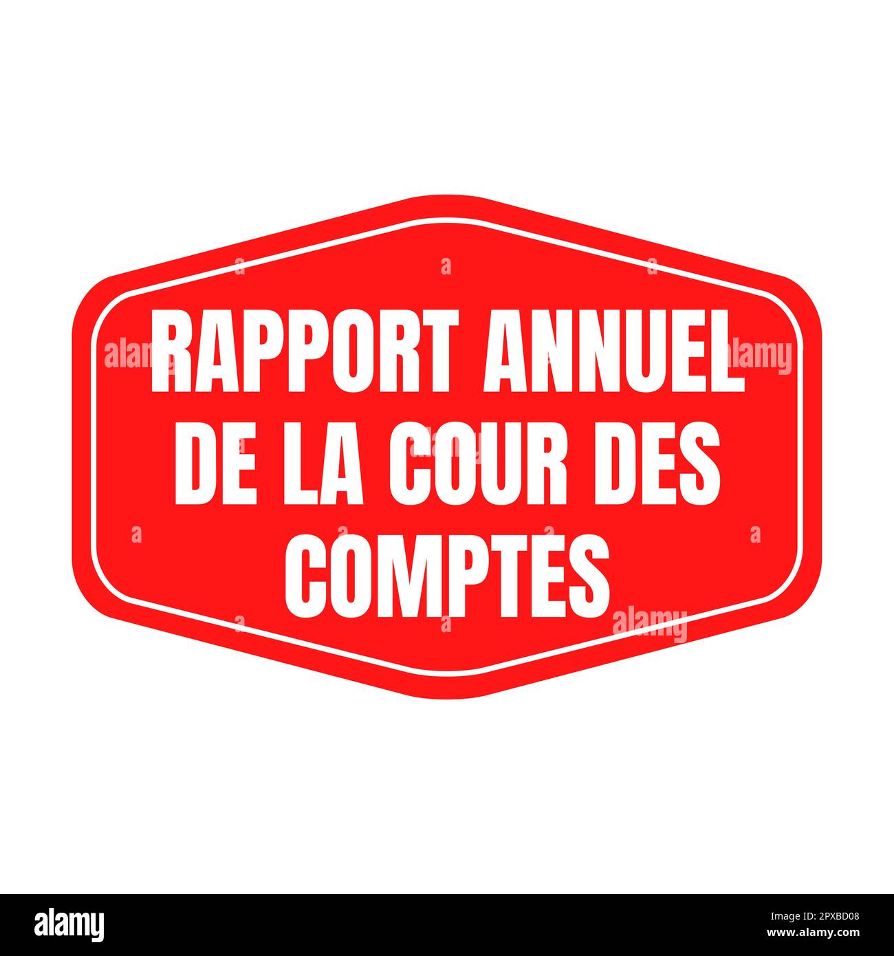 Relazione annuale della Corte dei conti in Francia simbolo icona chiamata rapport annuel de la cour des comptes in lingua francese Foto Stock