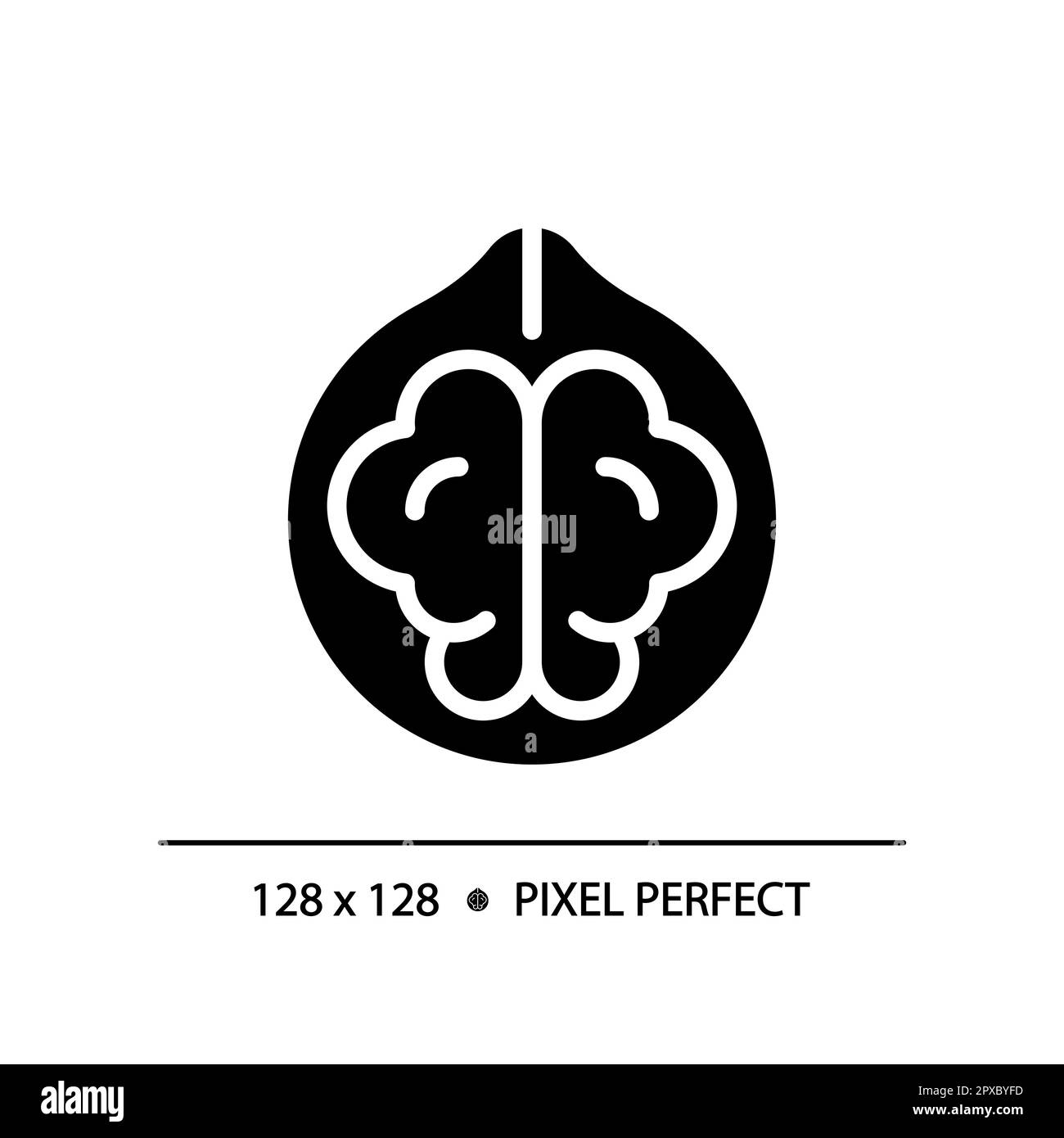 Icona glyph nero perfetto per i pixel Nuts Illustrazione Vettoriale