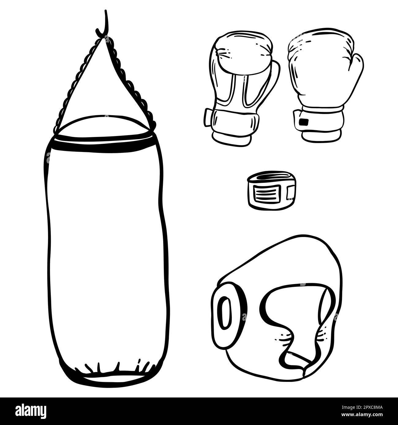 Icona del guanto cartoon boxing, anteriore e posteriore. Illustrazione del vettore isolato. imposta. Illustrazione Vettoriale