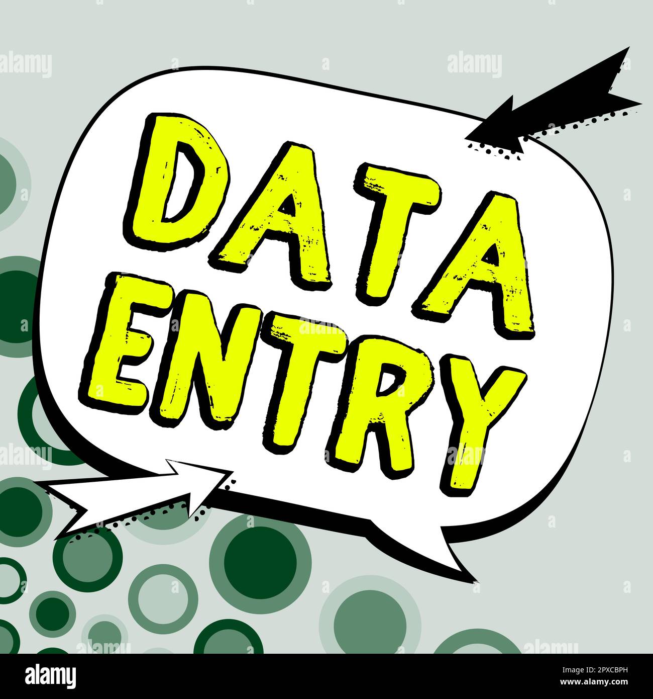 Visualizzazione concettuale Data Entry, processo concettuale Internet per l'immissione di dati o informazioni nel computer Foto Stock