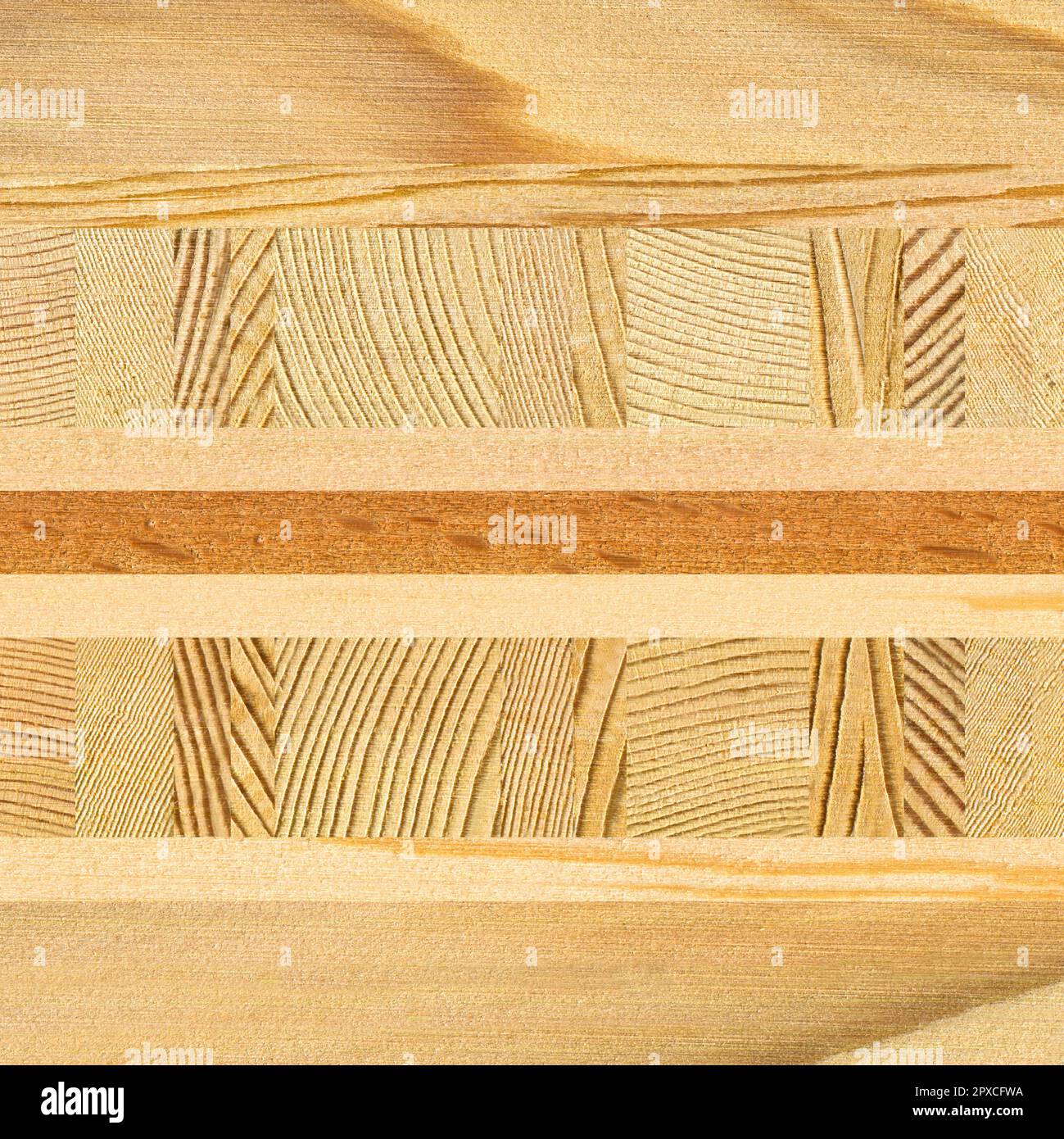 Legno marquesie, disegni creati dalla combinazione di legno diversi, pavimento in legno, parquet, tagliere Foto Stock