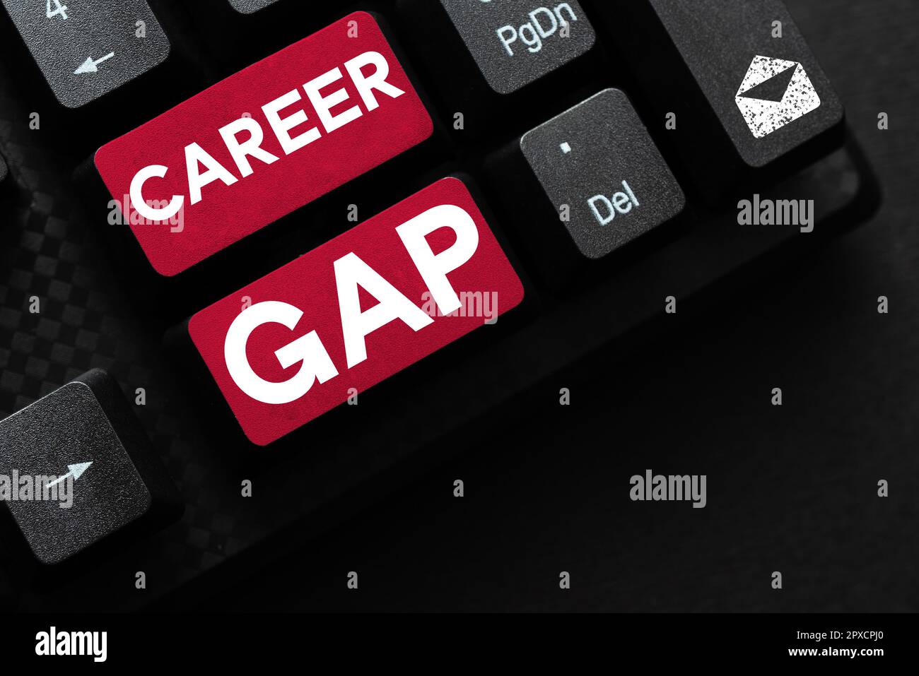 Visualizzazione concettuale Career Gap, Business Concept Una scena in cui in voi smettere di lavorare dalla vostra professione per un po 'di tempo Foto Stock