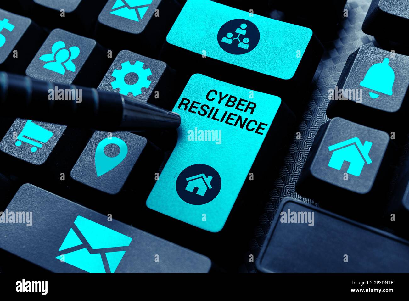 Didascalia concettuale Cyber Resilience, Word per misurare la capacità di un'azienda di gestire un attacco informatico Foto Stock