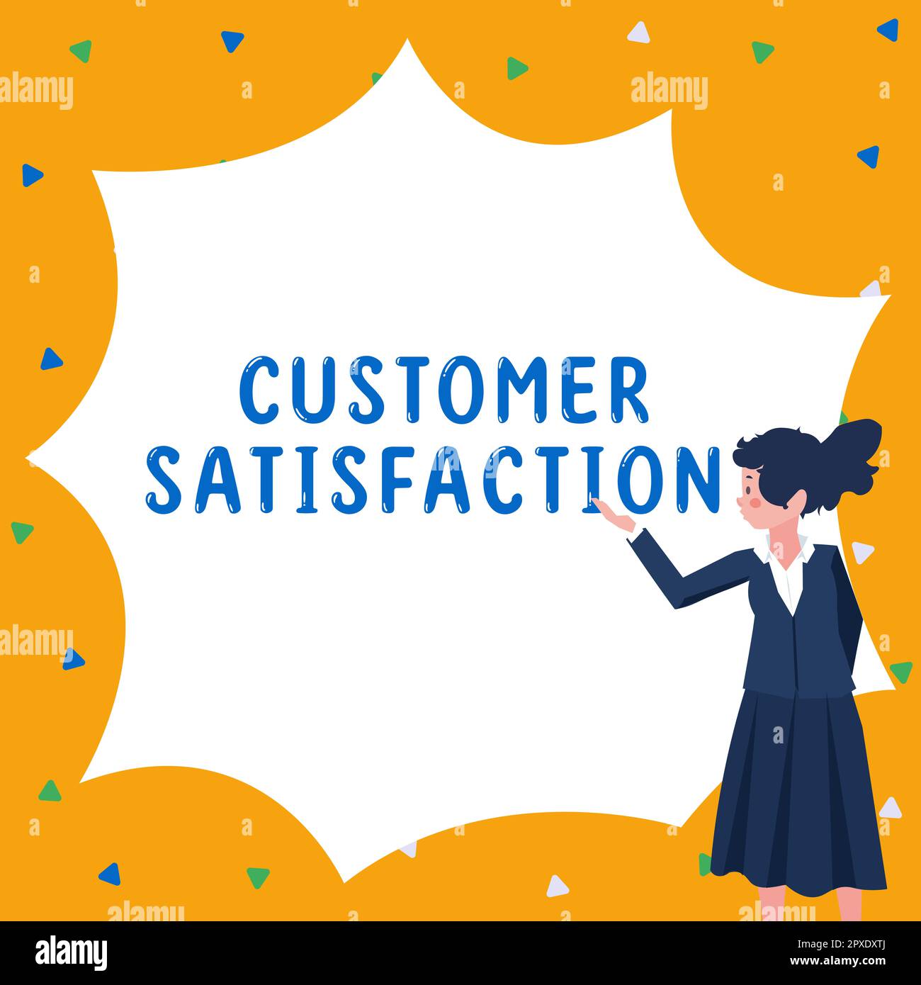 Visualizzazione concettuale soddisfazione del cliente, idea di business superare le aspettative del consumatore soddisfatti rispetto ai servizi Foto Stock