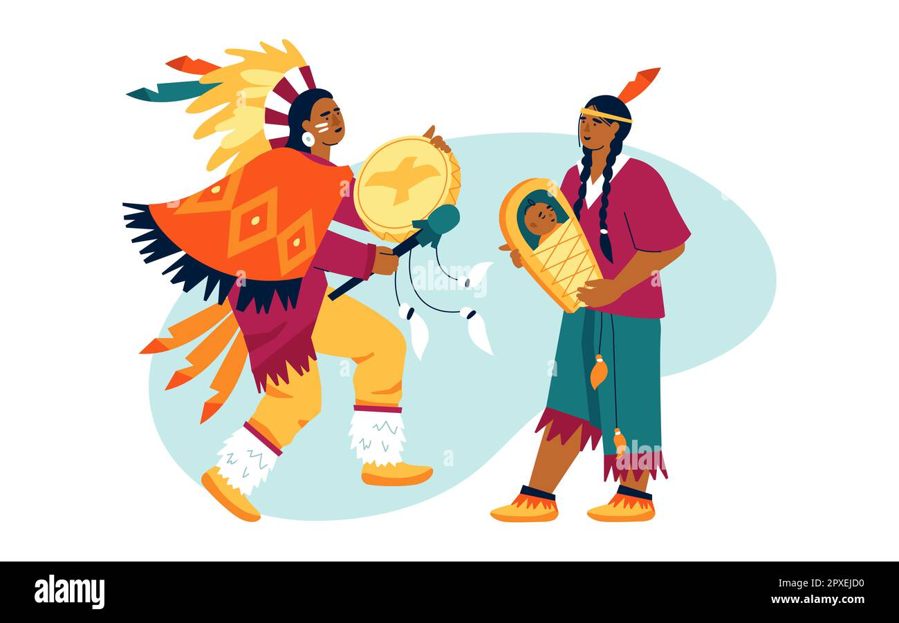 Cultura tribale - disegno moderno di stile piatto Illustrazione Vettoriale