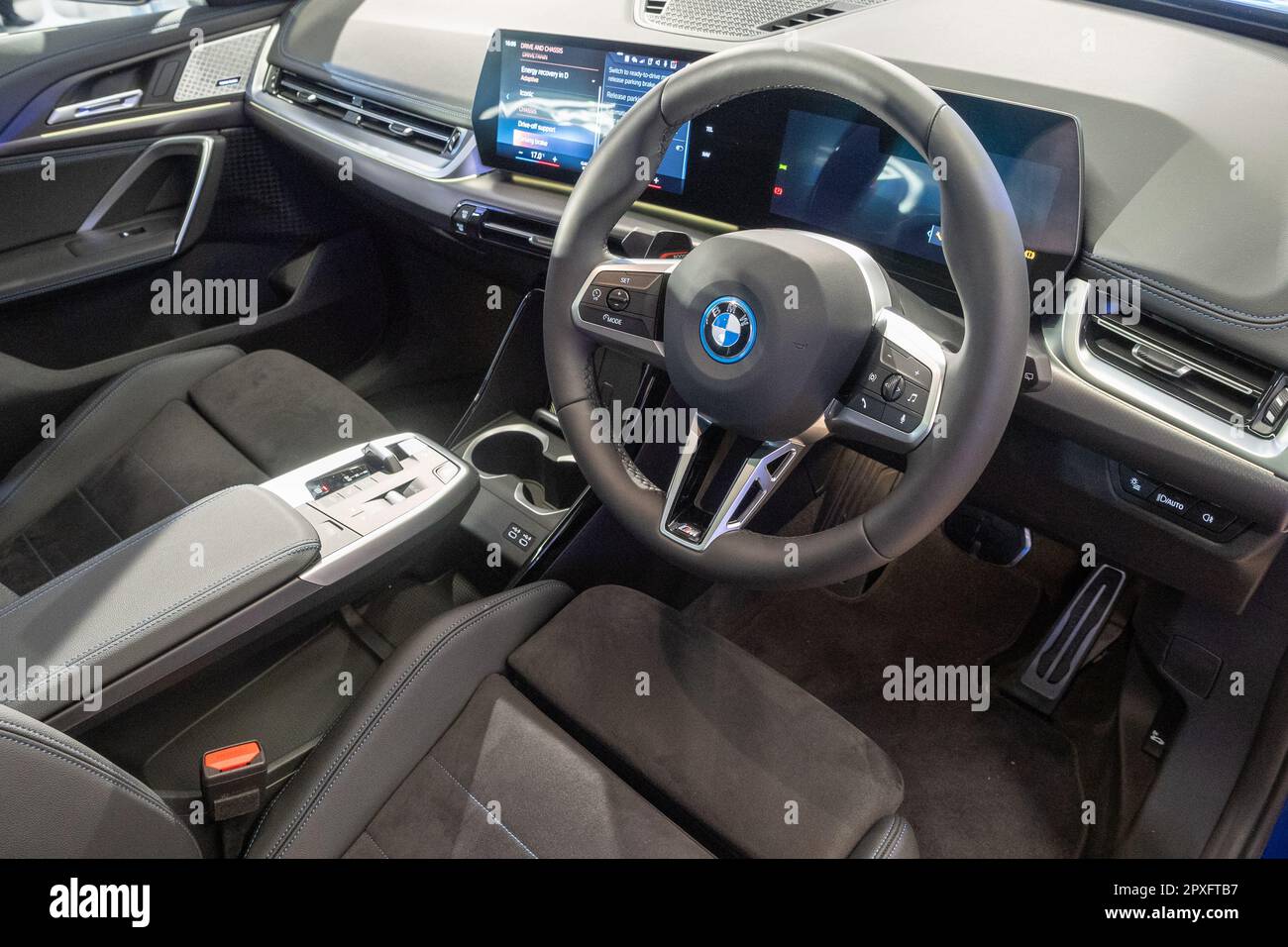 Hong Kong, Cina Jan 15 , 2023 : BMW Ix1 EV Car 2023 Interior Jan 15 , 2023 a Hong Kong. Foto Stock