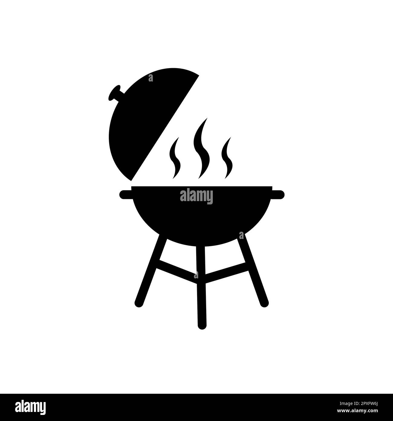 Icona barbecue, icona grill, illustrazione vettoriale barbecue isolata su sfondo bianco Foto Stock