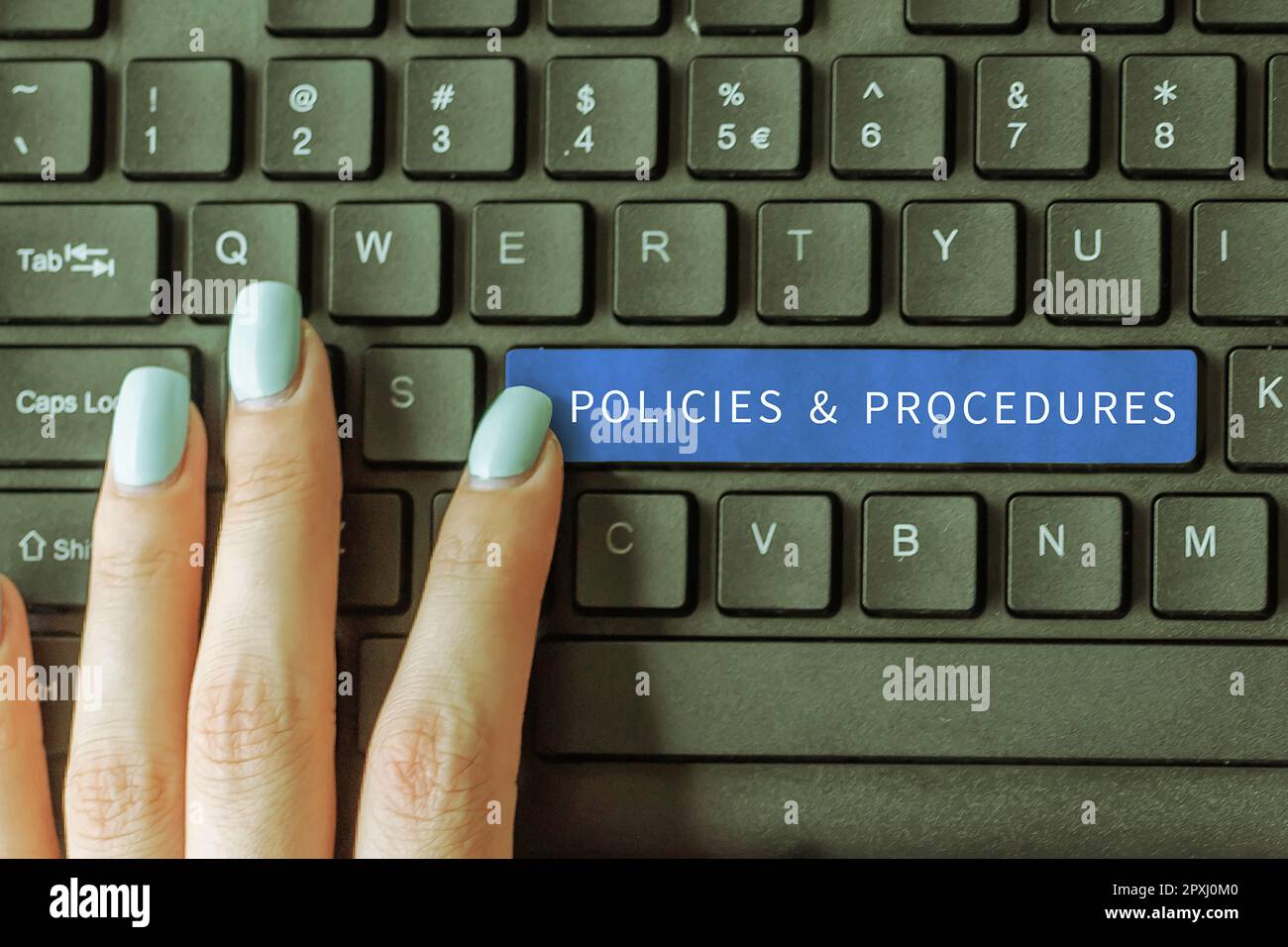 Firma a mano procedure politiche di firma, Business Concept elenco di regole definisce i diritti del cliente e acquirente Foto Stock