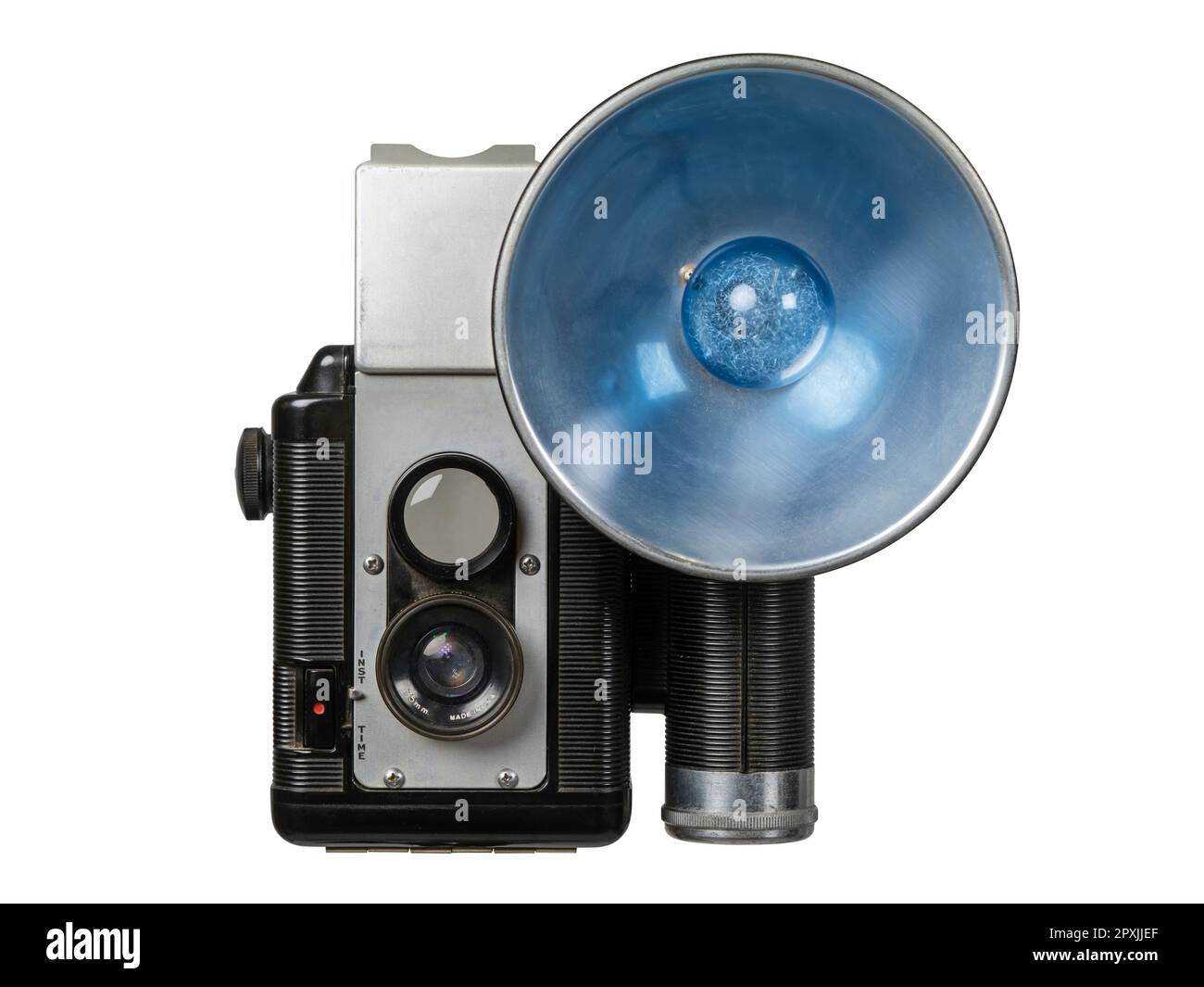 telecamera a pellicola di medio formato 120 su sfondo bianco. Foto Stock