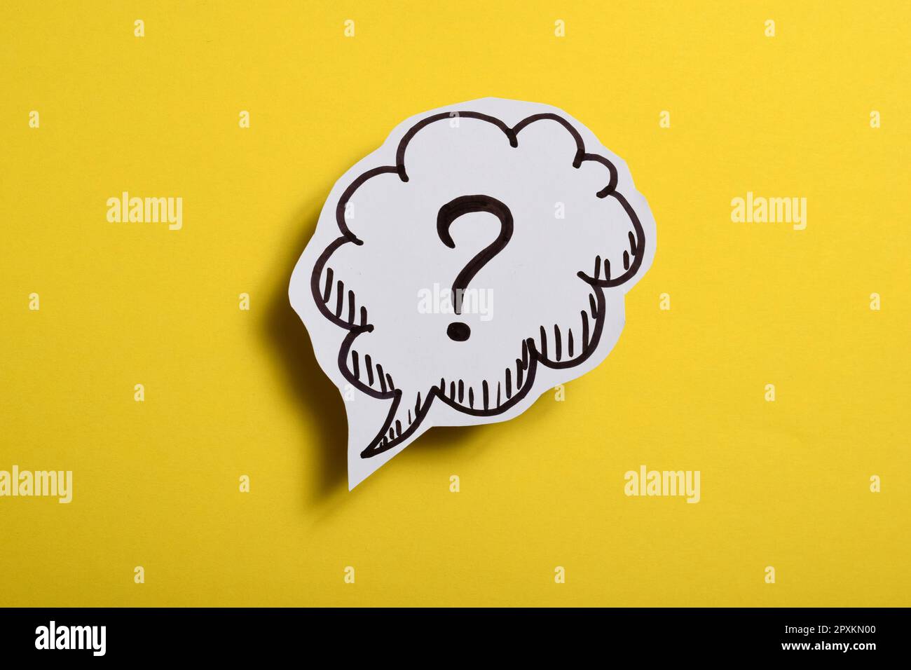Punto interrogativo bolla del discorso del concetto di business Foto Stock