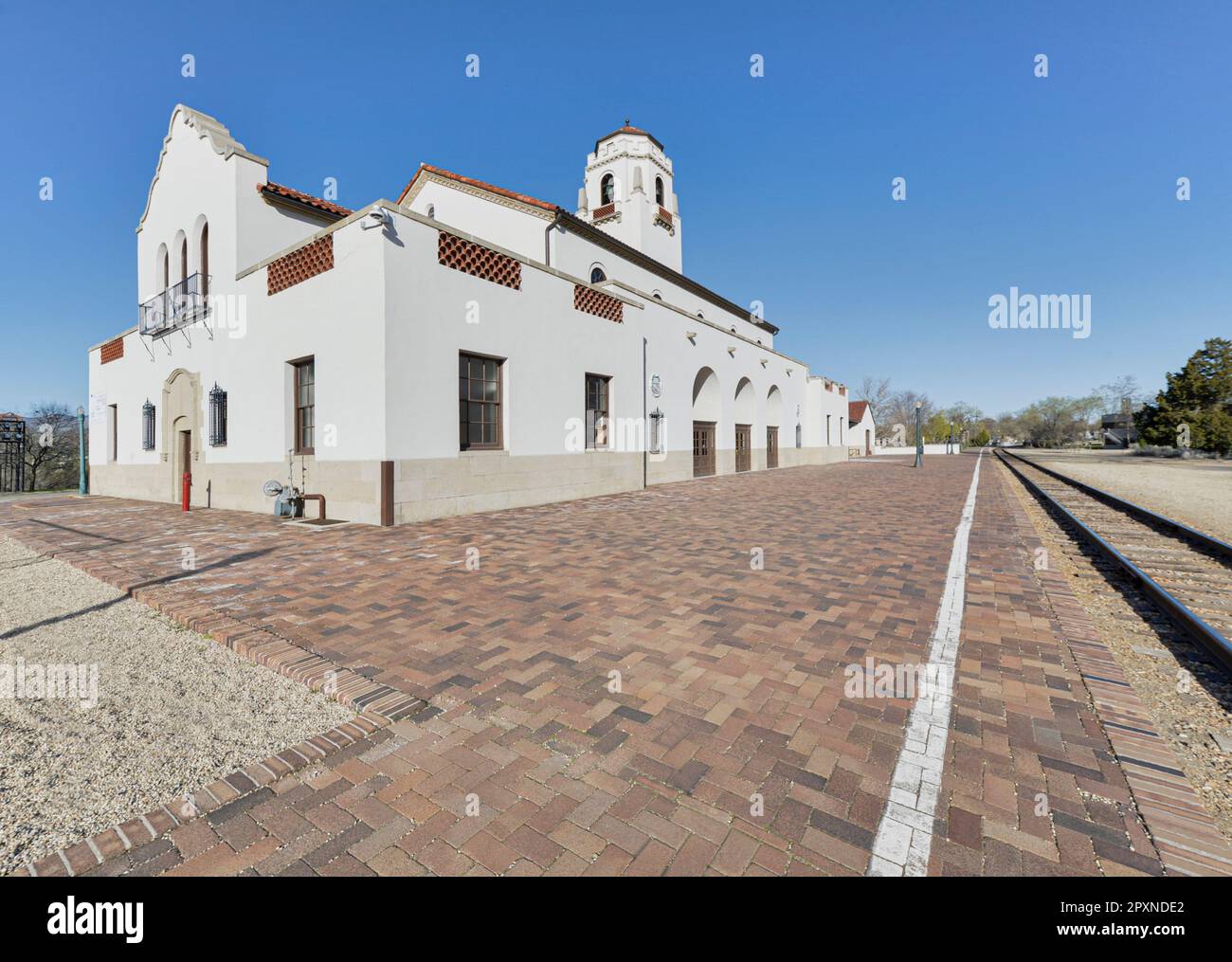 Storico deposito ferroviario Boise, punto di riferimento esterno a Boise, Idaho Foto Stock