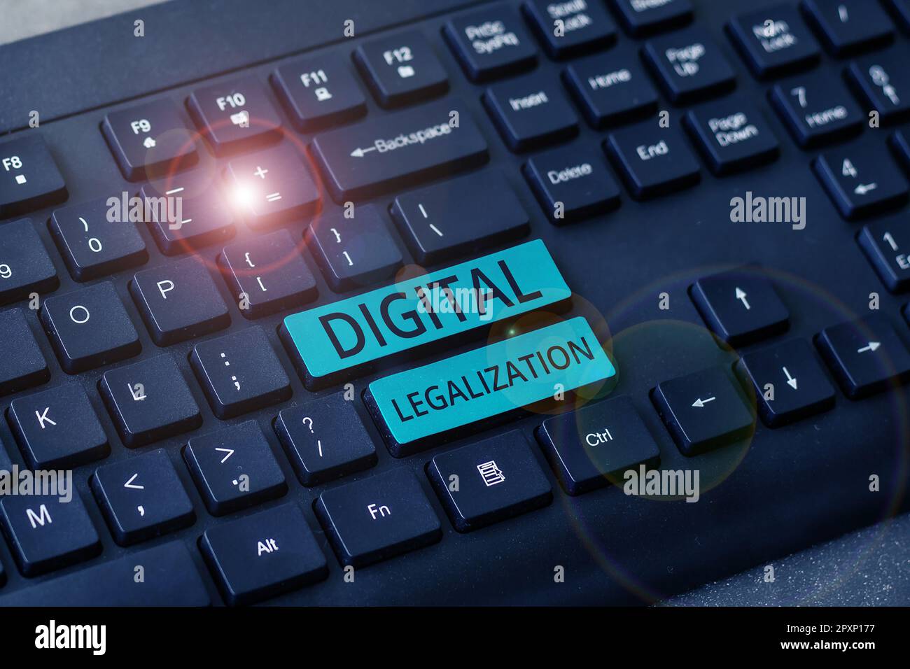 Testo a mano legalizzazione digitale, foto concettuale accompagnata da tecnologia o pratica didattica Foto Stock