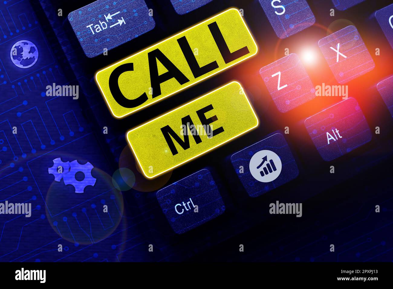 Segno di scrittura della mano denominatemi, concetto che significa chiedere la comunicazione dal telefono per parlare di qualcosa Foto Stock