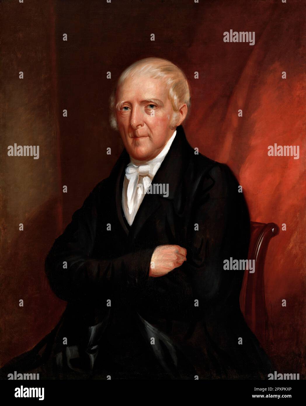 John Stevens. Ritratto del pioniere americano del motore a vapore, Colonnello John Stevens, III (1749-1838), artista non identificato, olio su tela, c. 1830 Foto Stock
