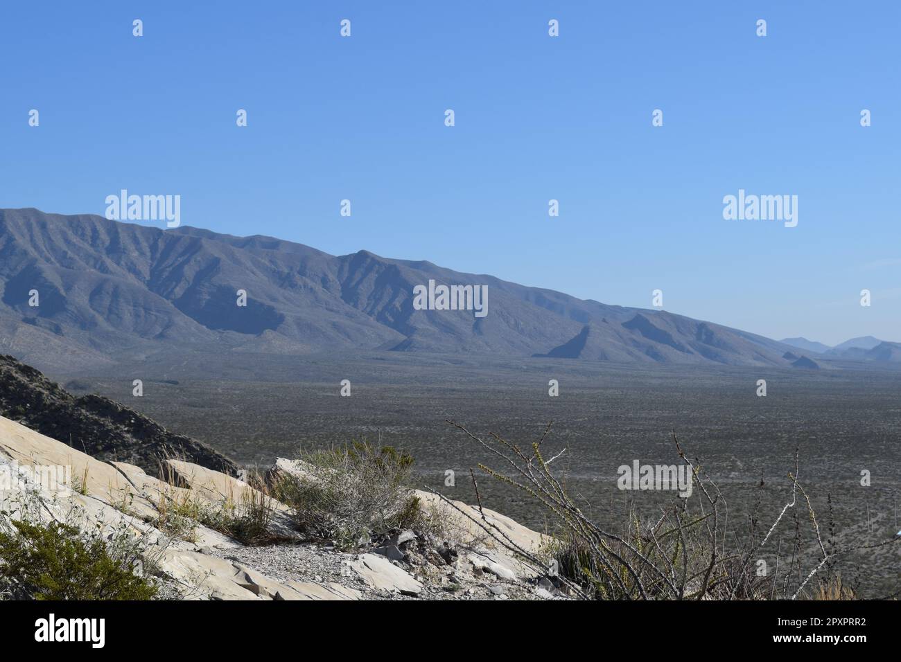 Vista sulle montagne Cuatro Cienegas Foto Stock