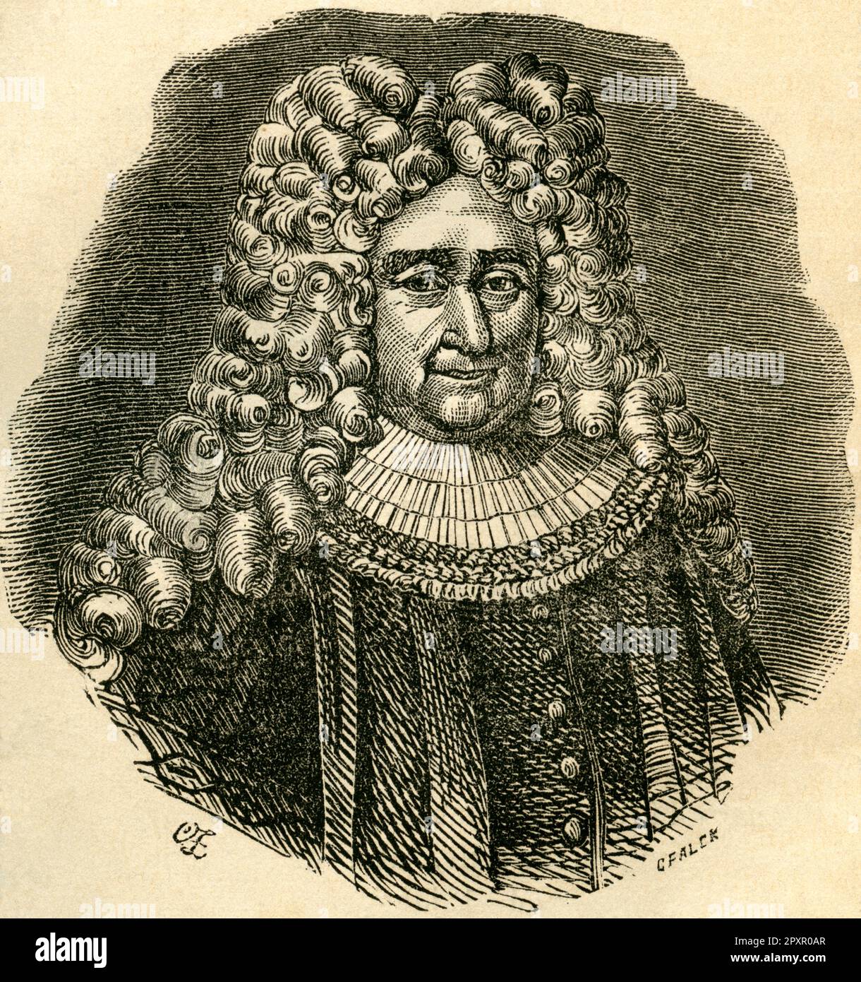 Europa, Germania, Amburgo, Lukas ? Von Bostel ( auch Borstel ) , (im Buch steht G. von Bostel ) Deutscher Jurist, Stadtsyndikus von Hamburg, Hamburger Bürgermeister, im 17. , 18. Jahrhundert , Illustrazione aus :' Geschichte der Stadt Hamburg', von Dr. J. G. Gallois, Verlag von Ackermann & Wulff, Amburgo, 1866. / Europa, Germania, Amburgo, Lukas ? Von Bostel, (nel libro si legge G. von Bostel) giurista tedesco, sindaco di Amburgo, nel 17th / 18th ° secolo , illustrazione da: ' Geschichte der Stadt Amburgo ' ( storia di Amburgo ), dal Dr. J.G. Gallois, pubblicato da Ackermann e Wulf Foto Stock