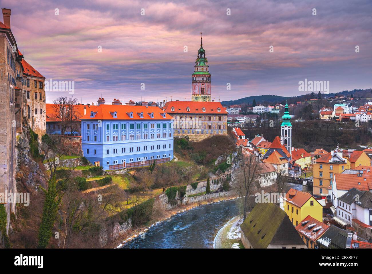 Cesky Krumlov, Boemia del Sud, Repubblica Ceca Foto Stock