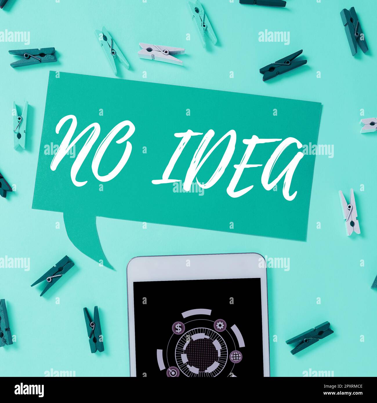 Scrittura a mano testo Nessuna idea, idea commerciale indica che il relatore è completamente ambivalente su qualcosa Foto Stock