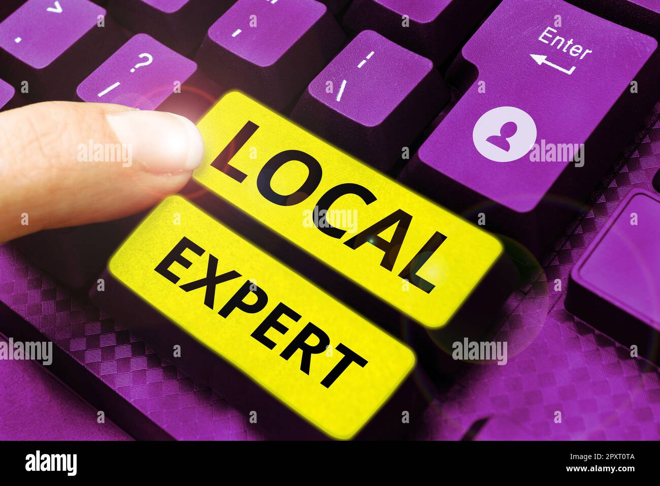 Ispirazione mostrando segno Local Expert, Business idea offre competenza e assistenza nella prenotazione di eventi a livello locale Foto Stock