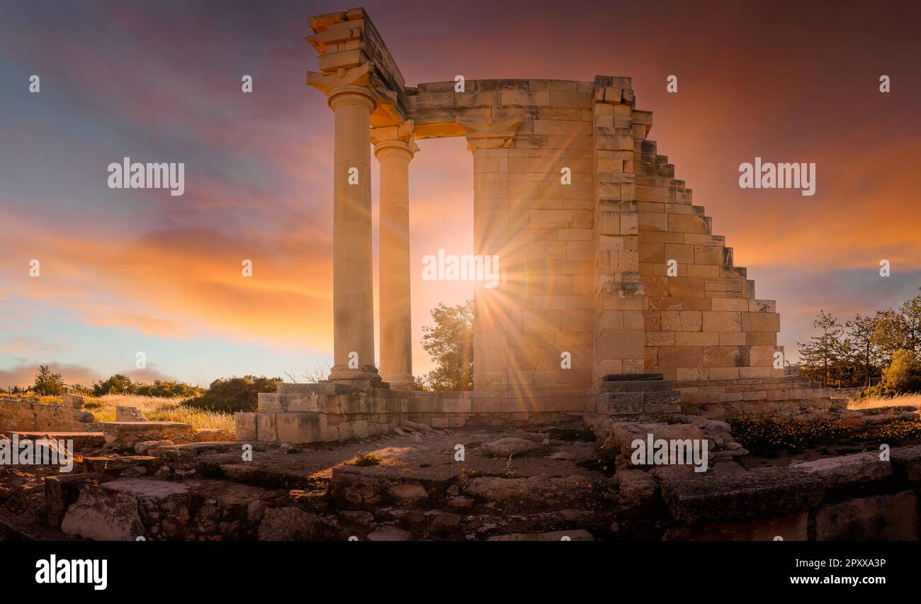Rovine del Santuario di Apollo Hylates, antico monumento a Cipro Foto Stock
