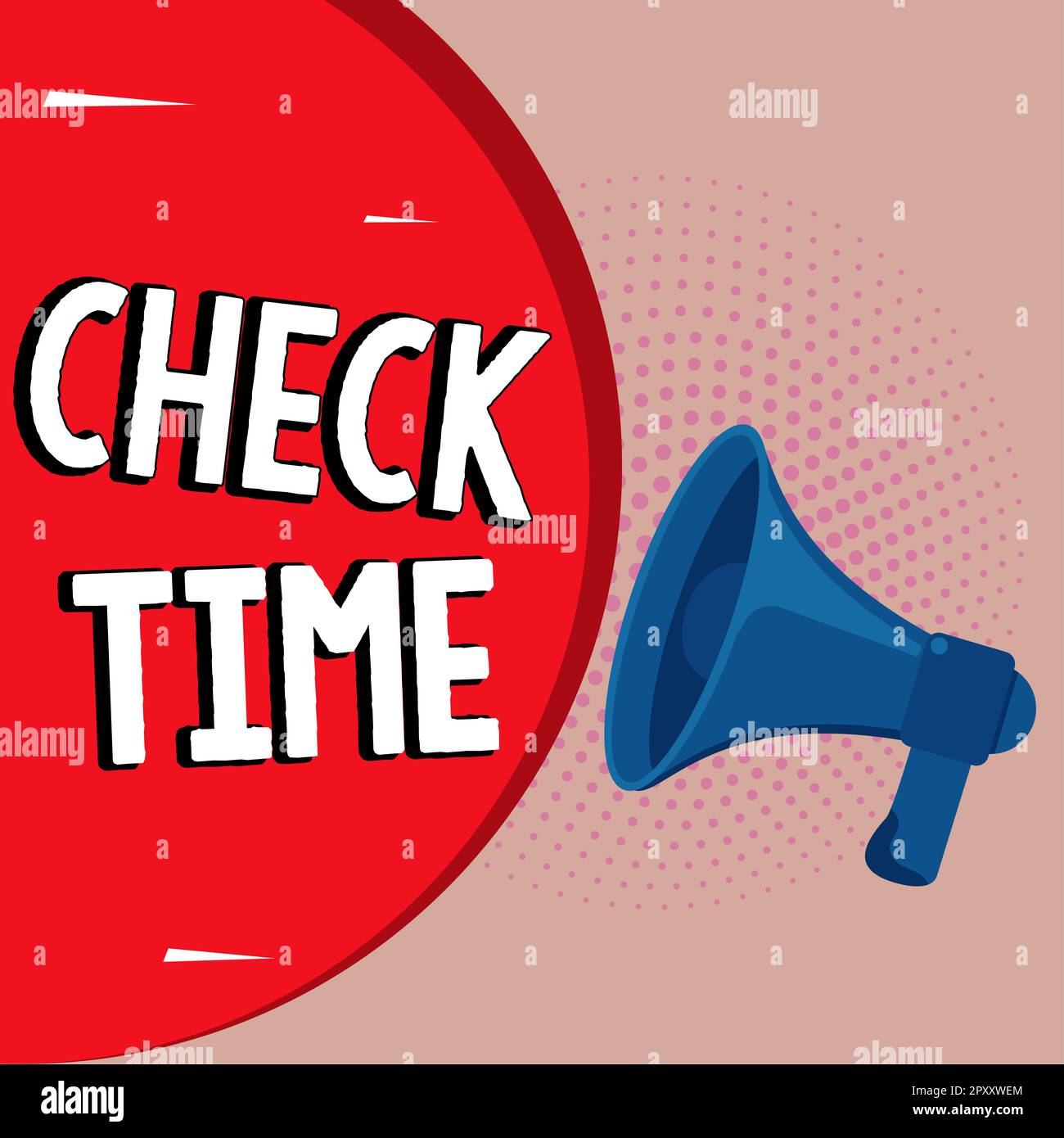 Scrittura visualizzazione testo Check Time, panoramica aziendale istanza di controllo del tempo impiegato per coprire una distanza specifica Foto Stock