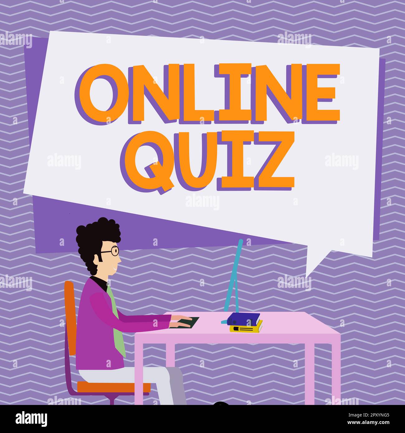 Titolo concettuale Quiz online, Word scritto sul gioco o uno sport mentale che sono pubblicati su Internet Foto Stock
