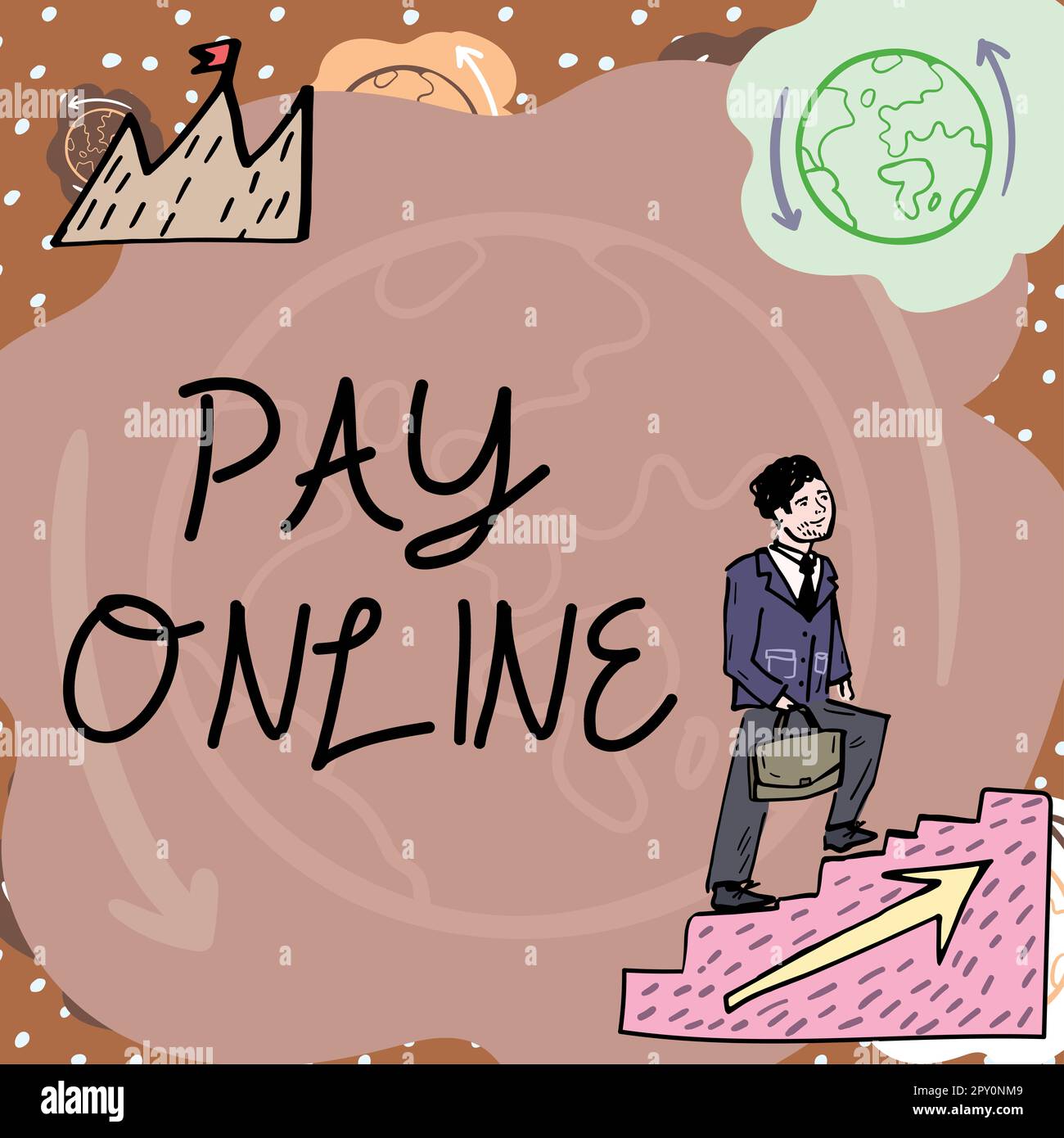 Visualizzazione concettuale Pay Online, Conceptual foto acquistare prodotti o servizi utilizzando la carta di credito su qualsiasi sito web Foto Stock