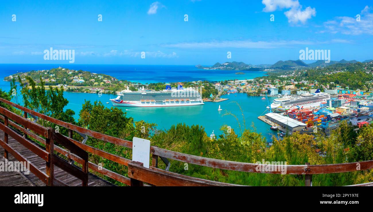 Santa Lucia (Saint Lucian Creolo francese: Inviato Lisi, francese: Sainte-Lucie) è un paese isolano delle Indie occidentali nei Caraibi orientali. Foto Stock