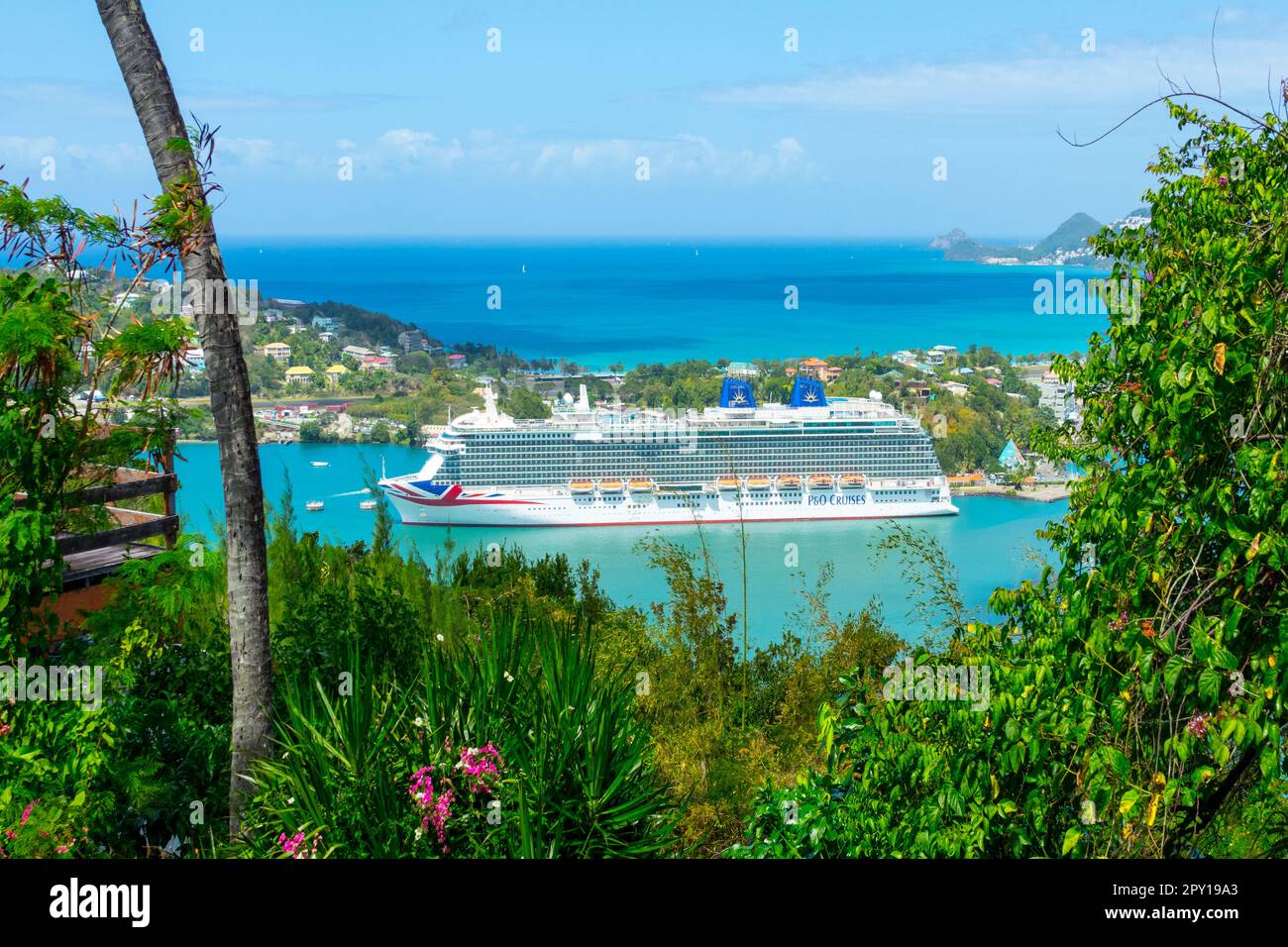 Santa Lucia (Saint Lucian Creolo francese: Inviato Lisi, francese: Sainte-Lucie) è un paese isolano delle Indie occidentali nei Caraibi orientali. Foto Stock