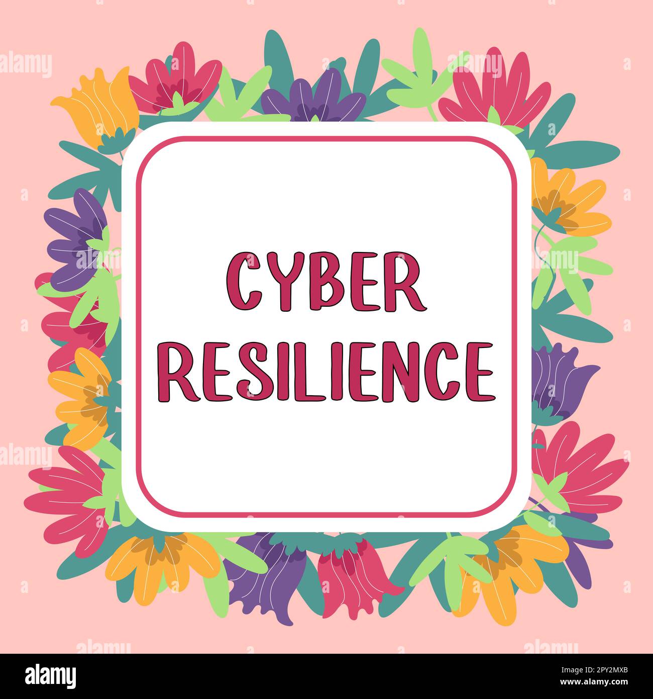 Visualizzazione concettuale Cyber Resilience, Business idea misura la capacità di un'azienda di gestire un attacco informatico Foto Stock