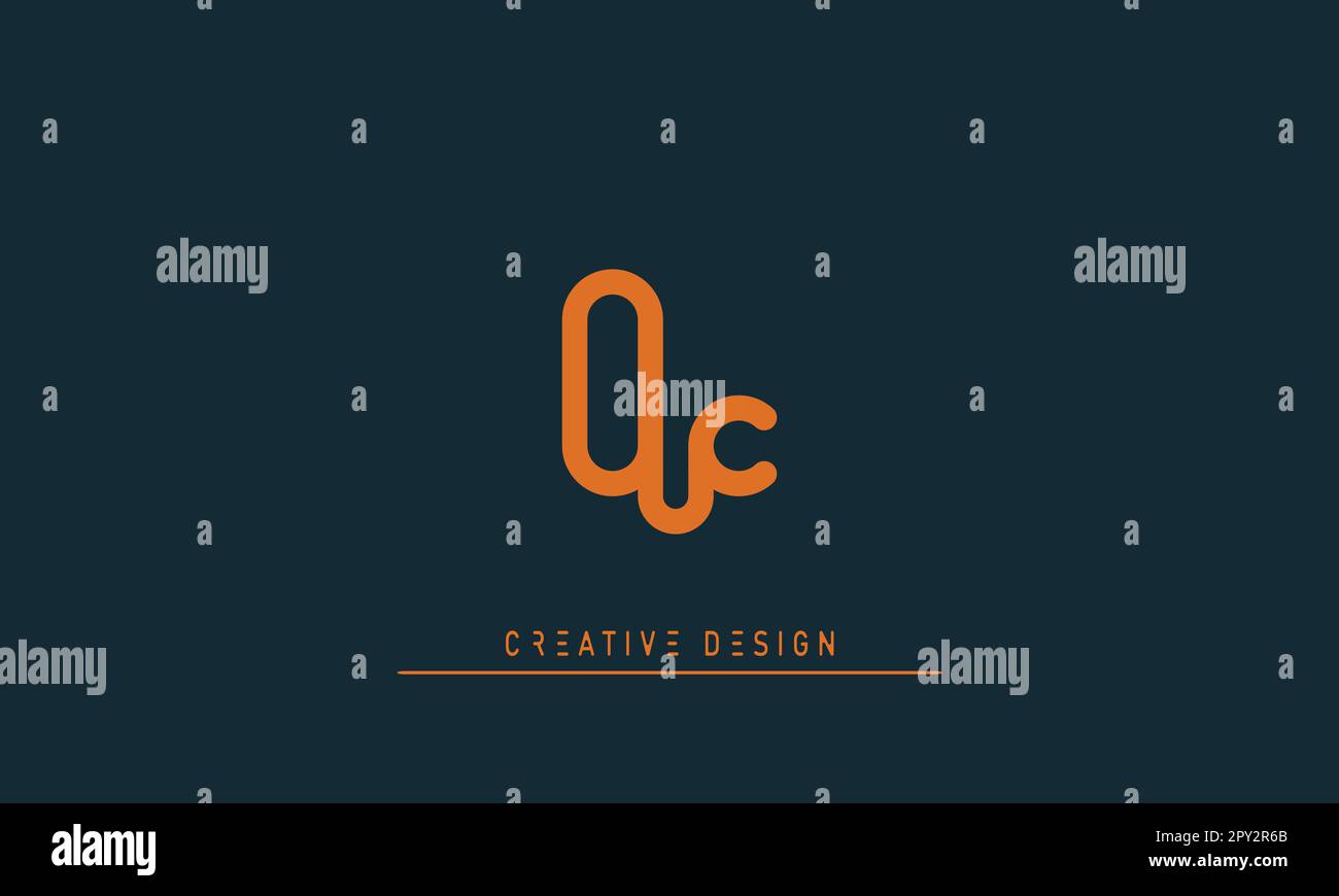 Lettere alfabetiche logo creativo moderno OC , CO Illustrazione Vettoriale