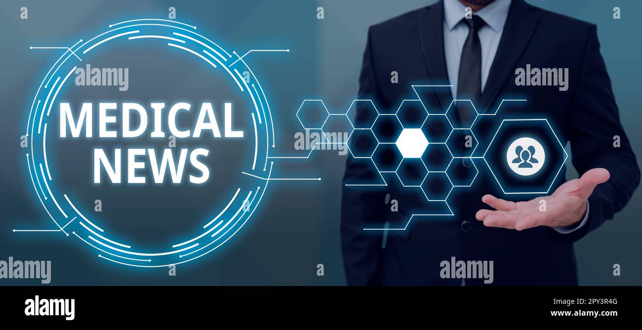 Scrittura a mano di testo Medical News, rapporto sul concetto di Internet o informazioni importanti sulla svolta medica Foto Stock