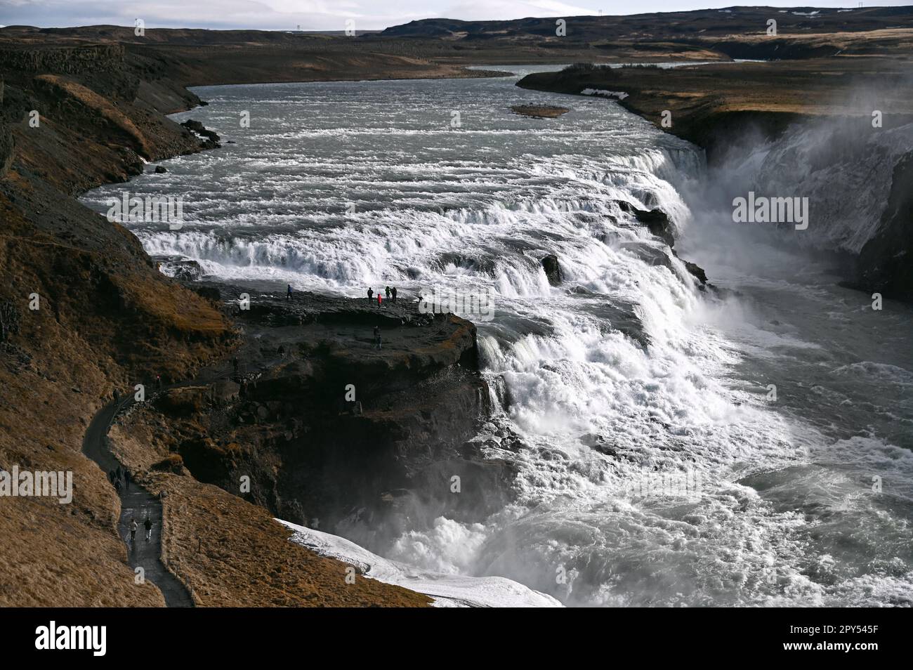 Cascata Gullfoss nel sud dell'Islanda. Foto Stock