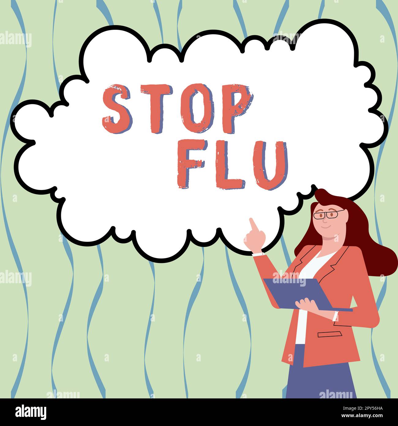 Scrittura visualizzazione testo Stop Flu. Business idea trattare la malattia contagiosa respiratoria causata dal virus dell'influenza Foto Stock
