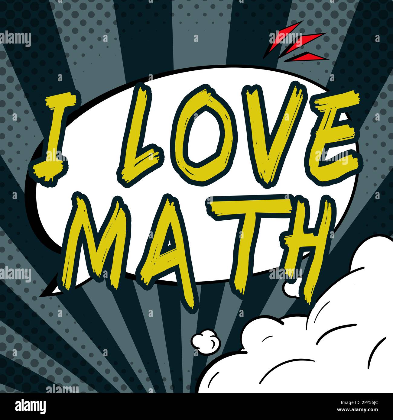 Segno di testo che mostra i Love Math. Parola scritta sopra a come mólto che fa i calcoli la matematica numero geek persona Foto Stock