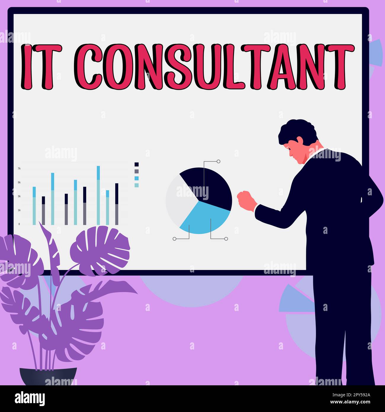 Testo scritto a mano Consulente IT. Word for si concentra sulla consulenza alle organizzazioni su come gestire i propri servizi IT Foto Stock