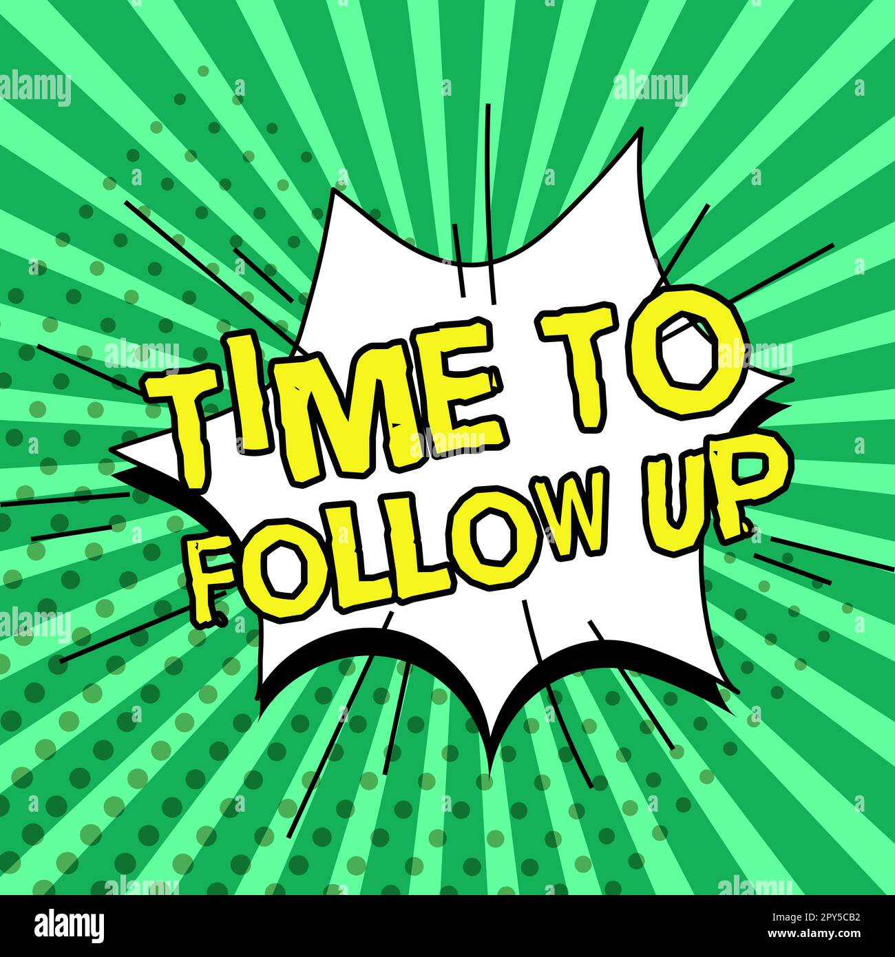 Didascalia di testo che presenta il tempo di follow-up. Approccio aziendale richiesta dell'attività precedente o continuazione delle informazioni Foto Stock