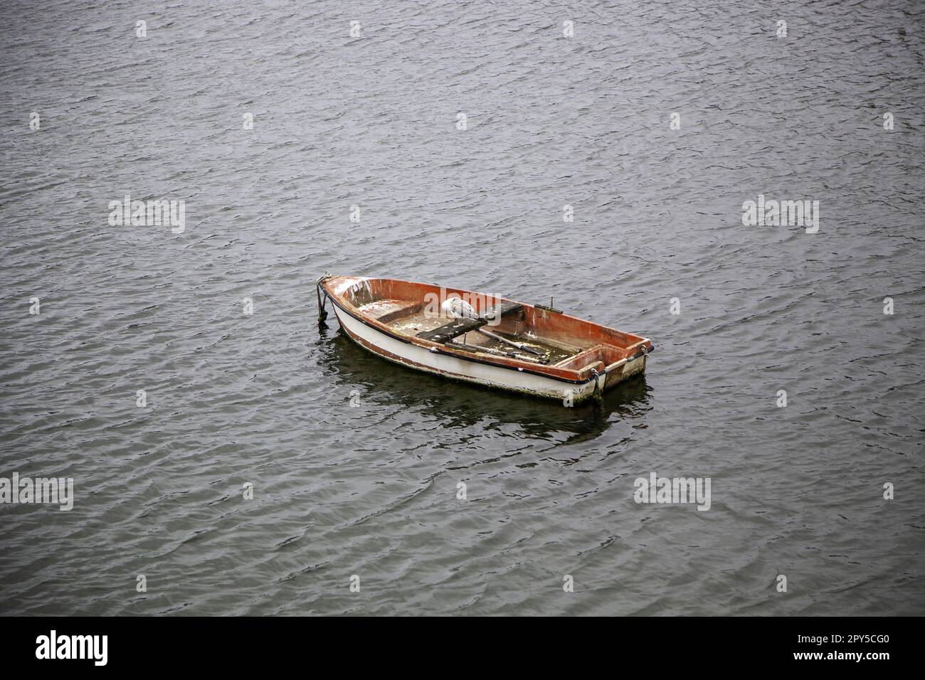 Piccola barca sull'acqua Foto Stock