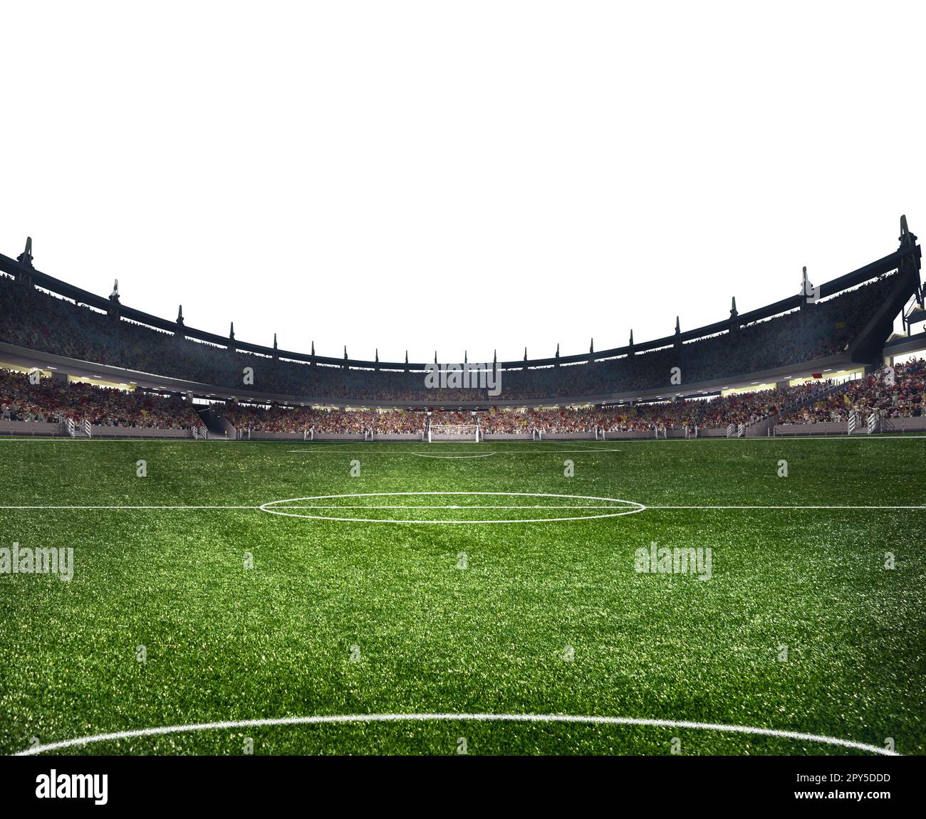Moderna vista sullo stadio di calcio con erba verde. rendering 3d Foto  stock - Alamy