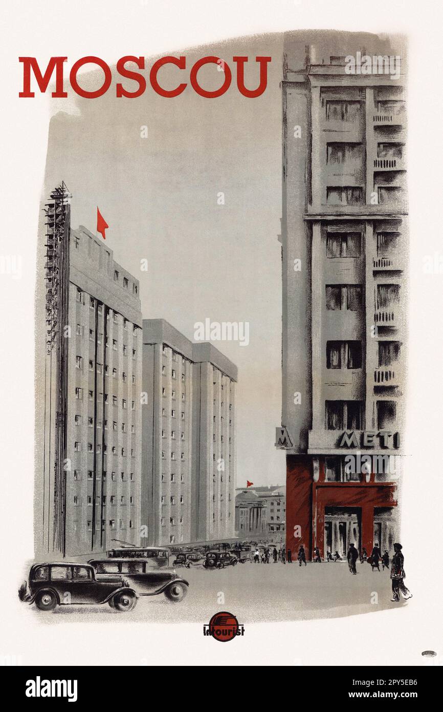 Mosca. Artista sconosciuto. Poster pubblicato nel 1936 in URSS. Foto Stock