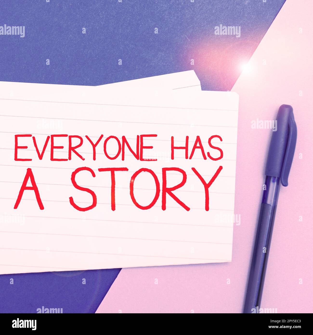Scrittura a mano di testo tutti hanno Una storia. Word for background storytelling raccontare i tuoi ricordi racconti Foto Stock