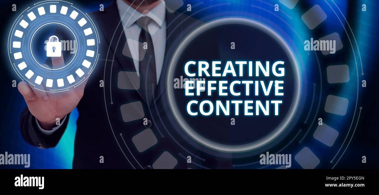 Didascalia concettuale creazione di contenuti efficaci. Business idea informazioni preziose informazioni di facile utilizzo Foto Stock