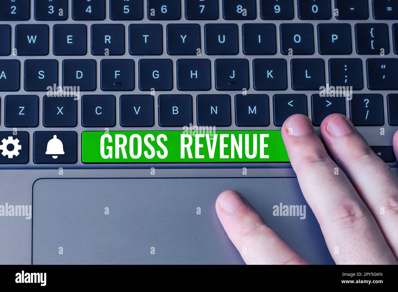 Visualizzazione concettuale fatturato lordo. Panoramica aziendale valore totale di tutto ciò che viene prodotto nel paese Foto Stock
