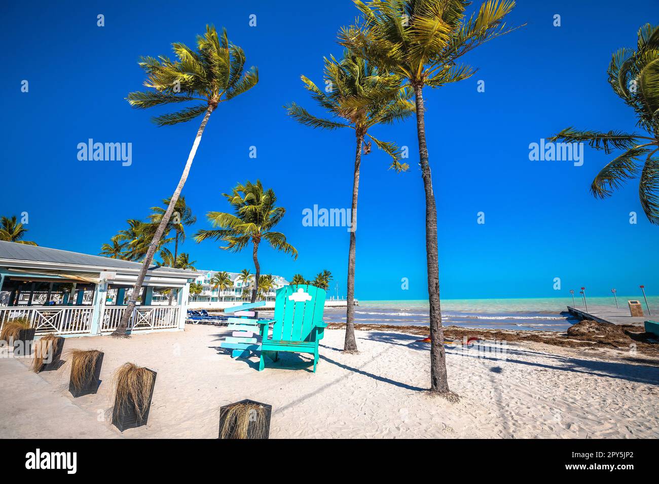 La spiaggia più a sud di Pocket Park e il lungomare con vista su Key West Foto Stock