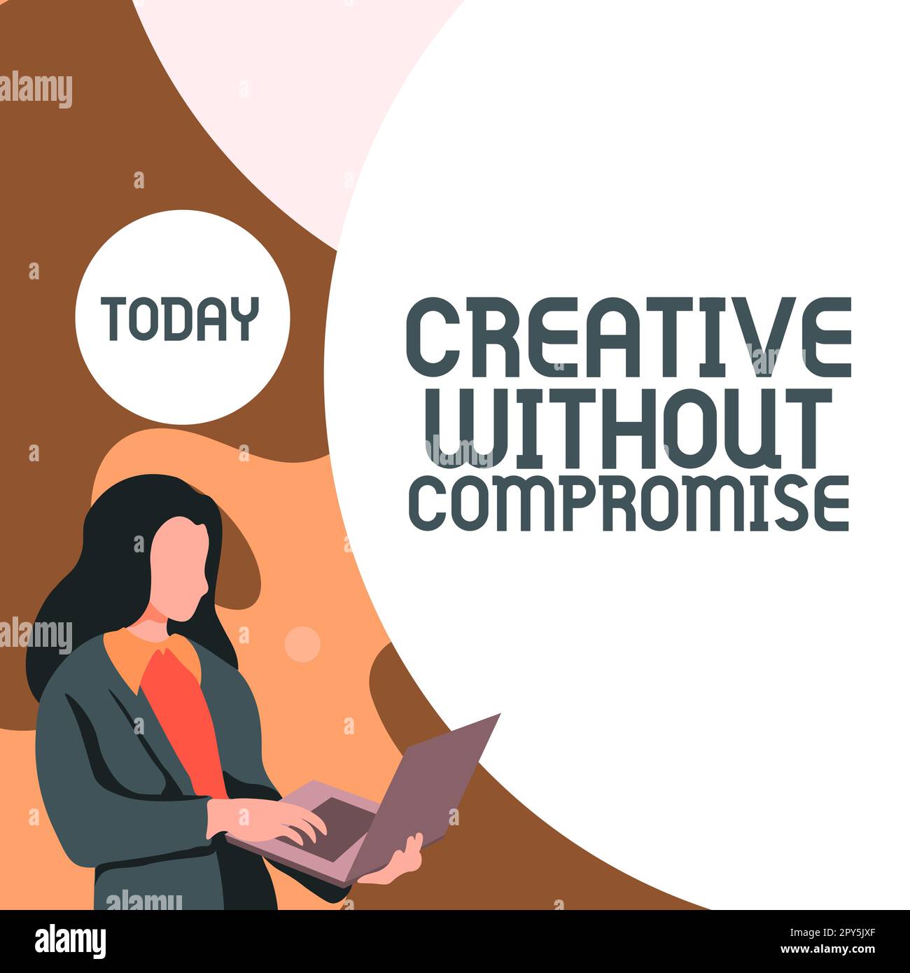 Scrittura visualizzazione testo creativo senza compromessi. Concetto che significa processo di generazione intenzionale di immagini mentali visive Foto Stock