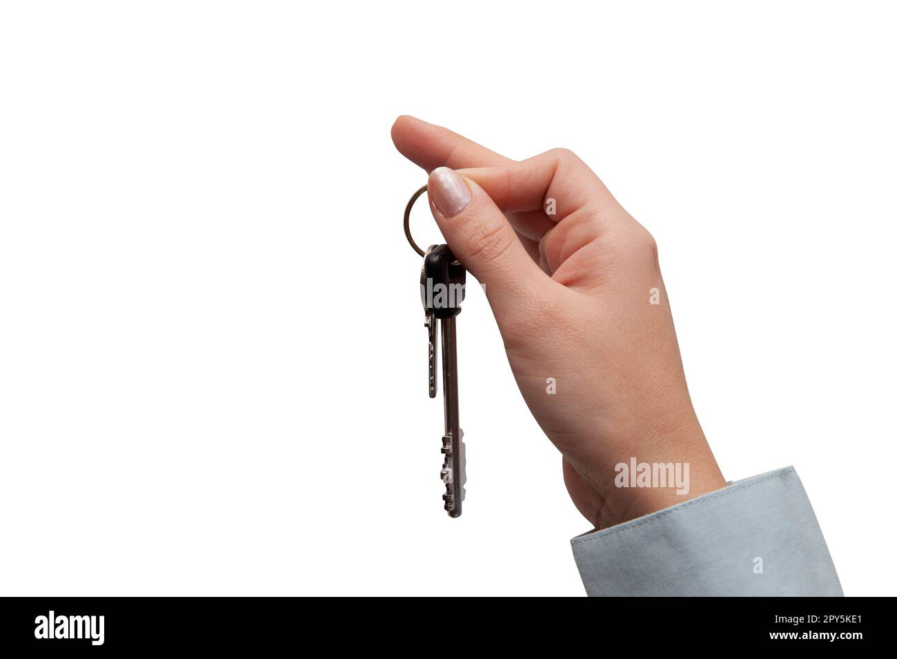 Le chiavi della casa sono in mano. concetto di acquisto o di vendita a casa Foto Stock