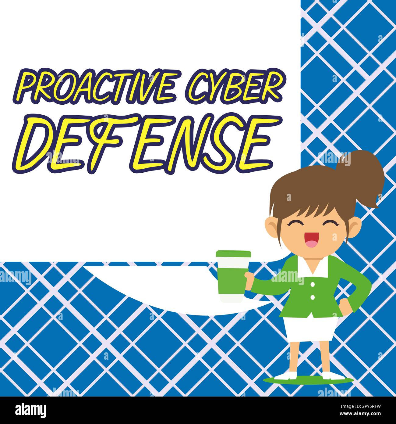 Cartello con la scritta Proactive Cyber Defense. Parola per agire di fronte a una situazione diventa una fonte di conflitto Foto Stock